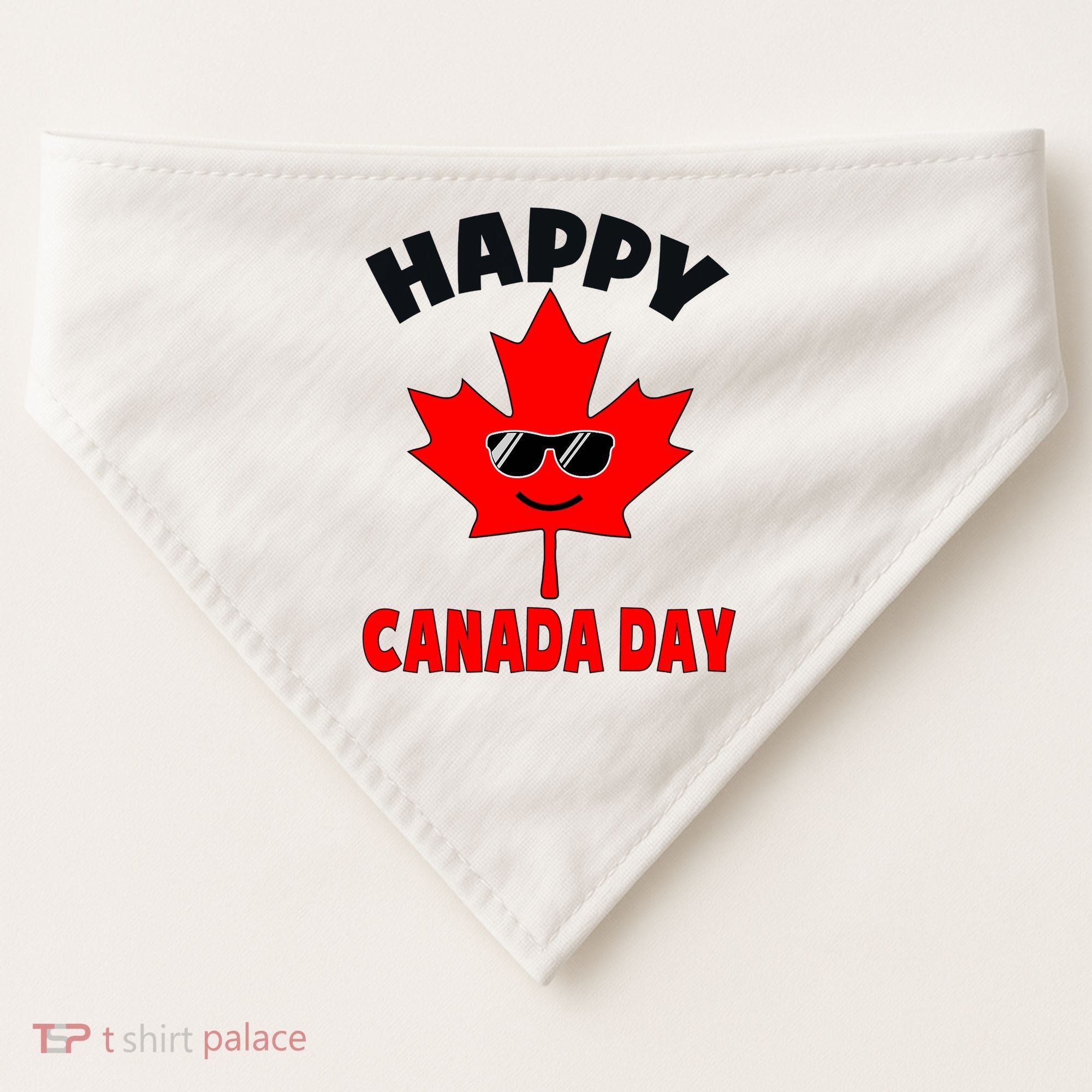 Happy Canada Day Funny Maple Leaf Canada Day USA-Made Doggie Bandana