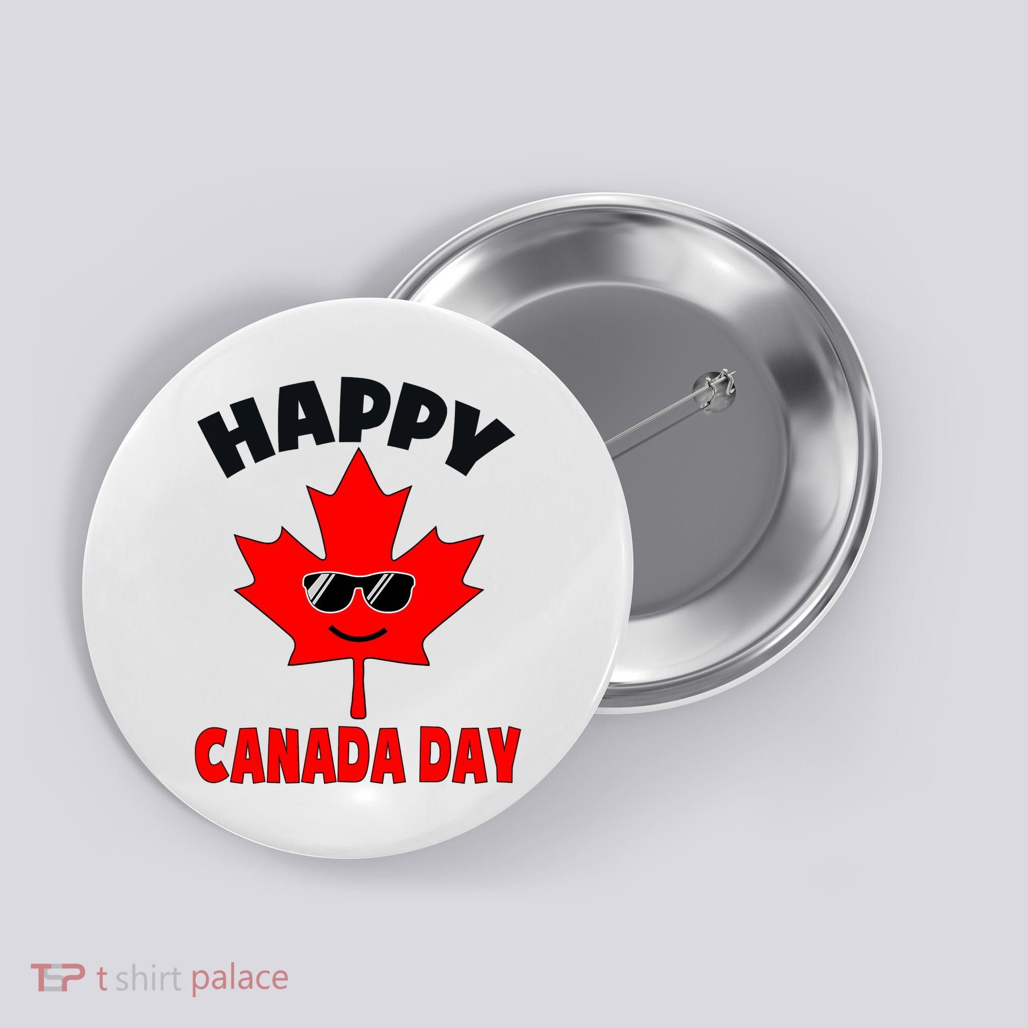 Happy Canada Day Funny Maple Leaf Canada Day Button