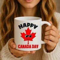 Happy Canada Day Funny Maple Leaf Canada Day Coffee Mug thumb 3