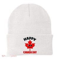 Happy Canada Day Funny Maple Leaf Canada Day Beanie thumb 0