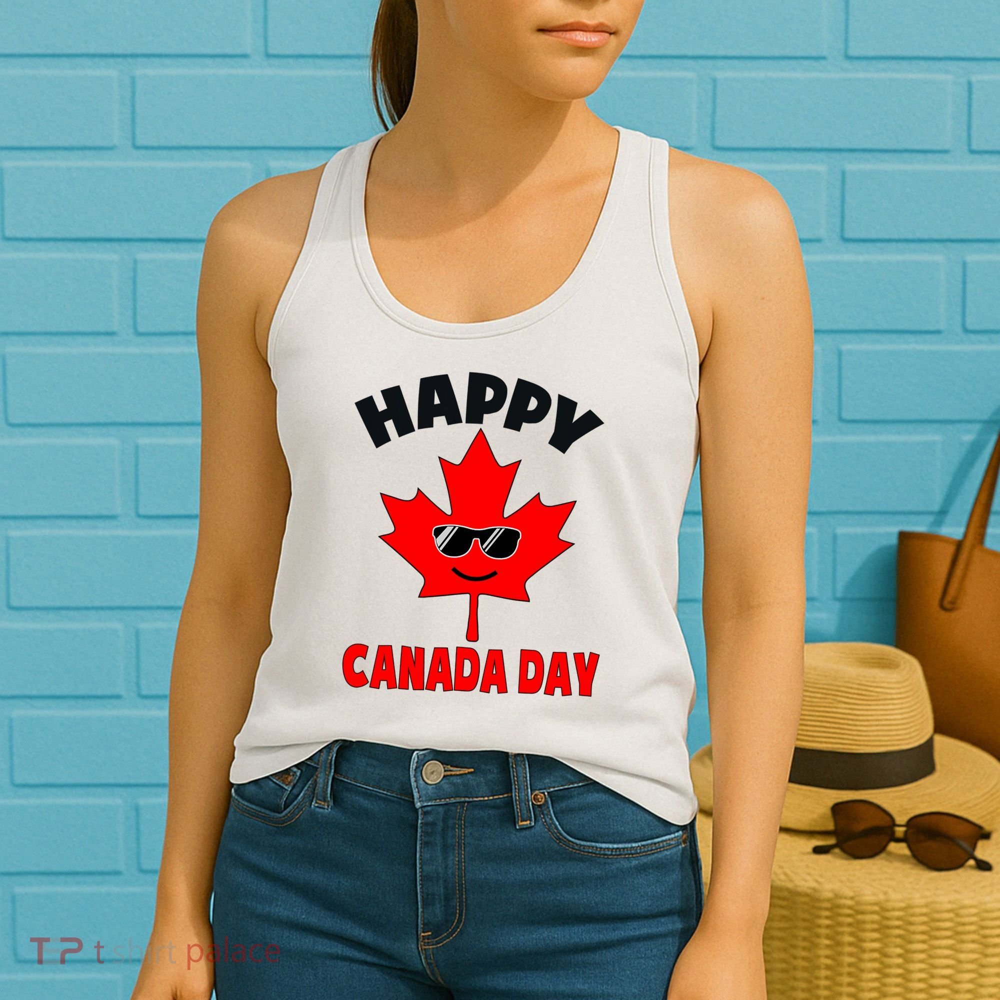 Happy Canada Day Funny Maple Leaf Canada Day Women's Tank Top
