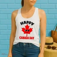 Happy Canada Day Funny Maple Leaf Canada Day Women's Tank Top thumb 2