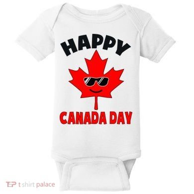 Happy Canada Day Funny Maple Leaf Canada Day Baby Bodysuit