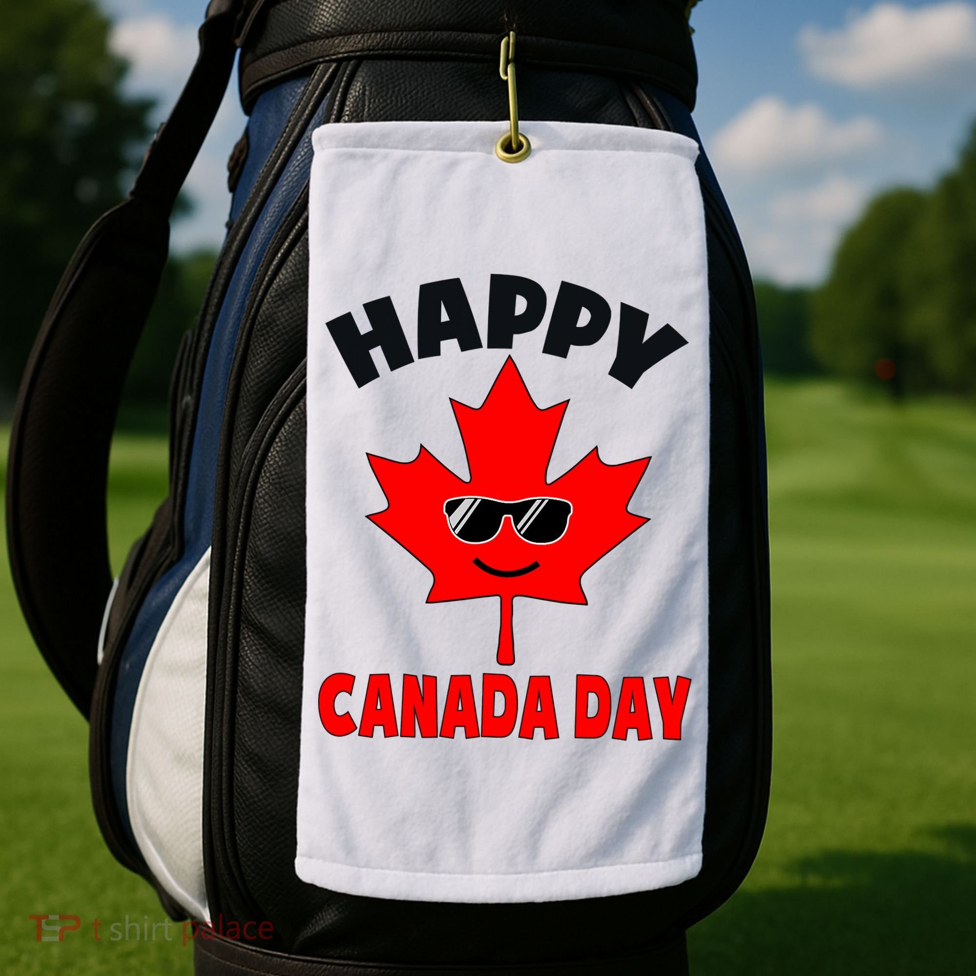 Happy Canada Day Funny Maple Leaf Canada Day Golf Towel