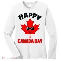 Happy Canada Day Funny Maple Leaf Canada Day Women's Long Sleeve Shirt thumb 0