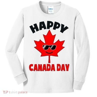 Happy Canada Day Funny Maple Leaf Canada Day Kids Long Sleeve Shirt