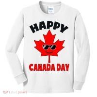 Happy Canada Day Funny Maple Leaf Canada Day Kids Long Sleeve Shirt thumb 0