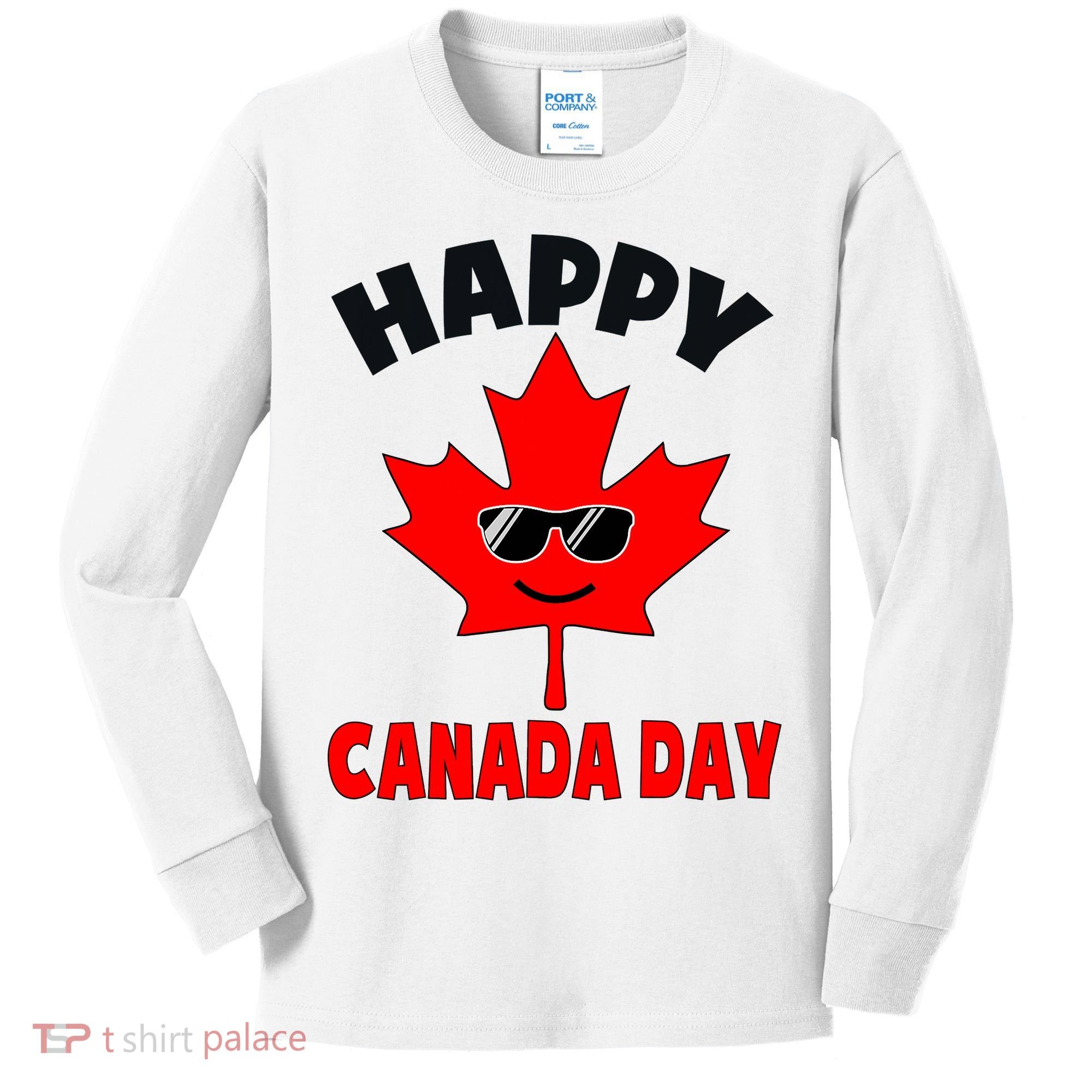 Happy Canada Day Funny Maple Leaf Canada Day Kids Long Sleeve Shirt