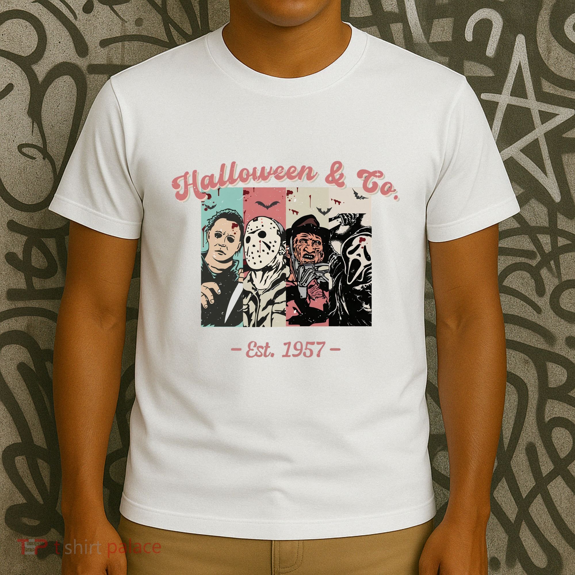 Halloween Co Est 1957 Scream Spooky Halloween Groovy Retro T-Shirt