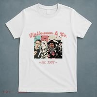 Halloween Co Est 1957 Scream Spooky Halloween Groovy Retro T-Shirt thumb 5