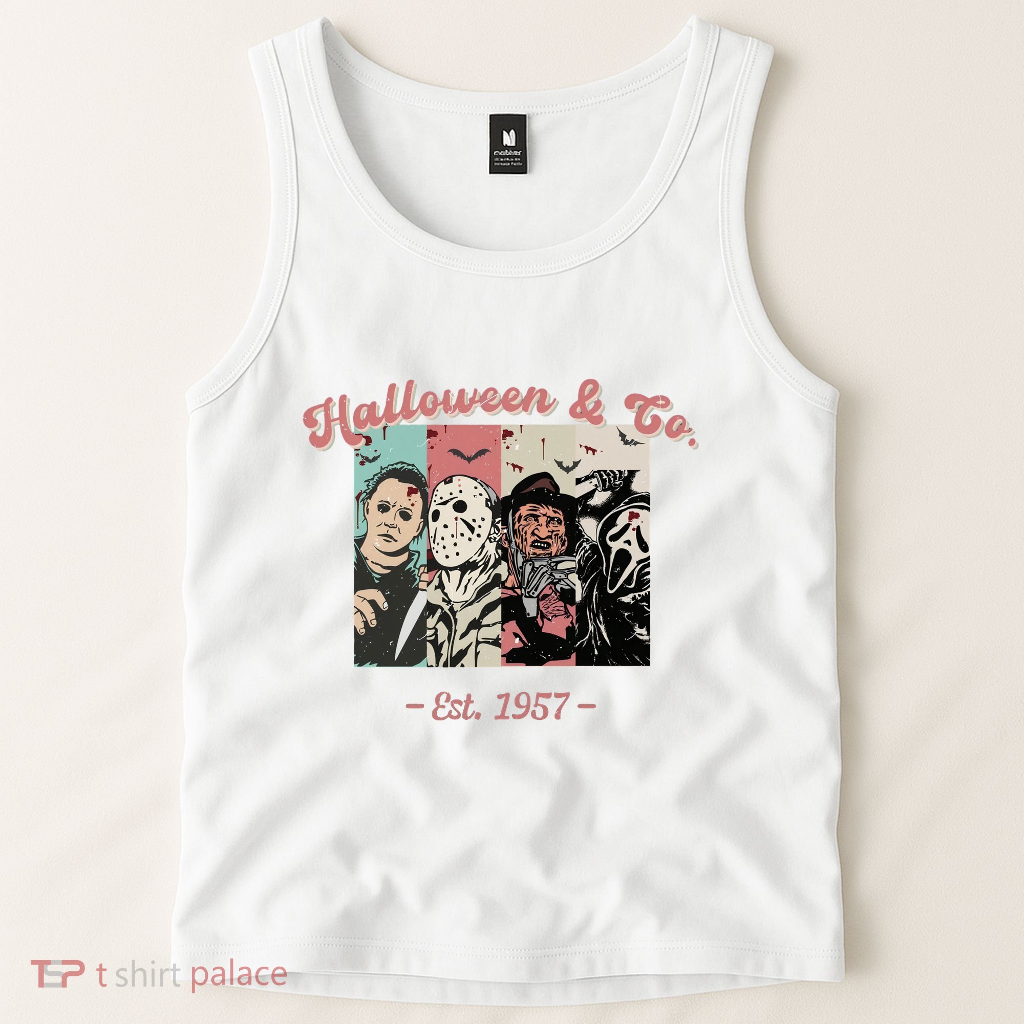 Halloween Co Est 1957 Scream Spooky Halloween Groovy Retro Tank Top