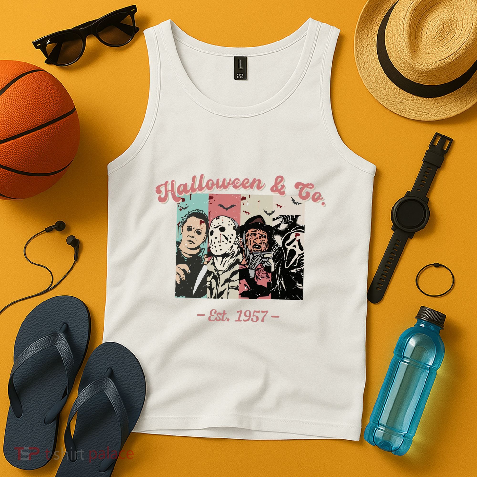 Halloween Co Est 1957 Scream Spooky Halloween Groovy Retro Tank Top