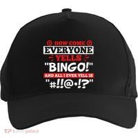 How Come Everyone Yells Bingo Bingo Lover Gambler Gambling Five-Panel Snapback Cap thumb 0