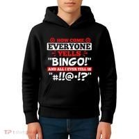 How Come Everyone Yells Bingo Bingo Lover Gambler Gambling Kids Hoodie thumb 4