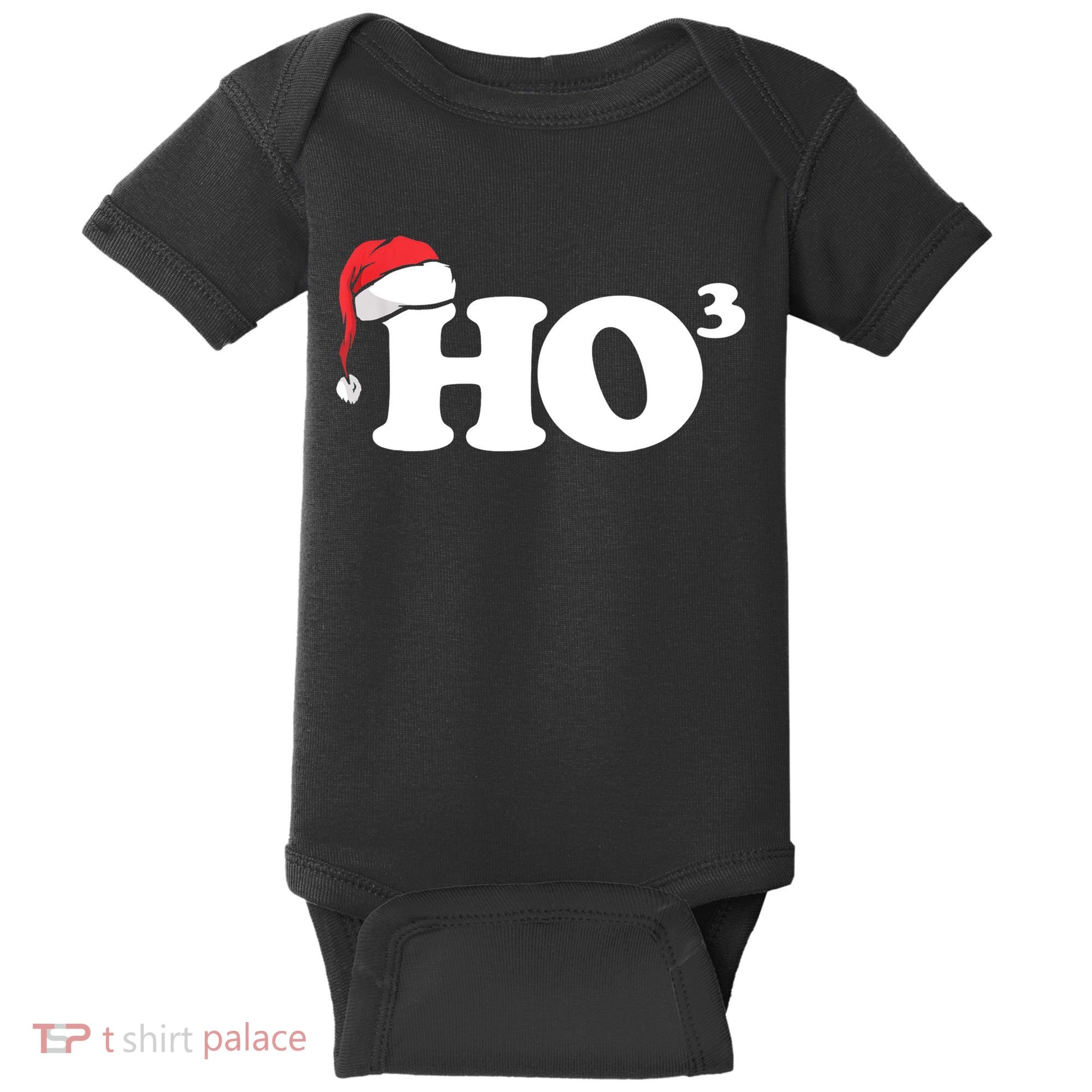 Ho Cubbed Funny Ho To The Power Three Ho Ho Ho Christmas TShirt Baby Bodysuit