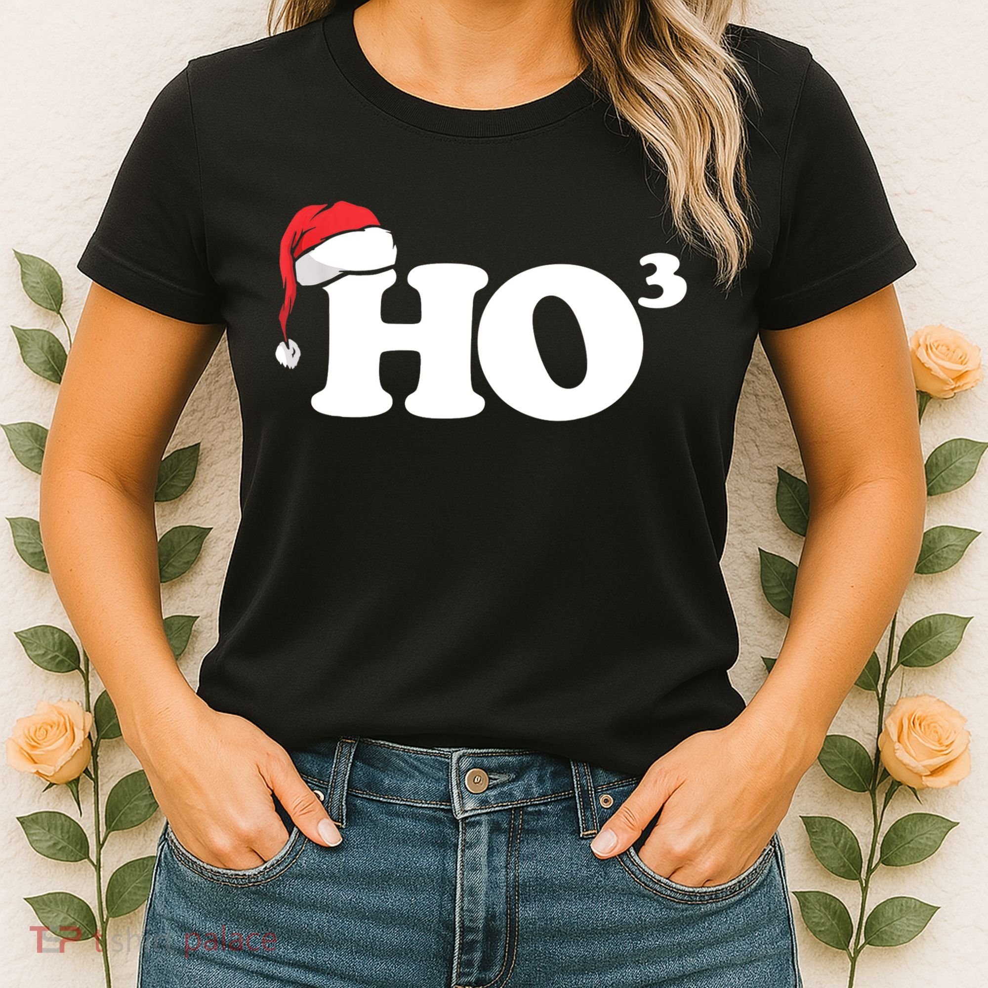 Ho Cubbed Funny Ho To The Power Three Ho Ho Ho Christmas TShirt Women's T-Shirt