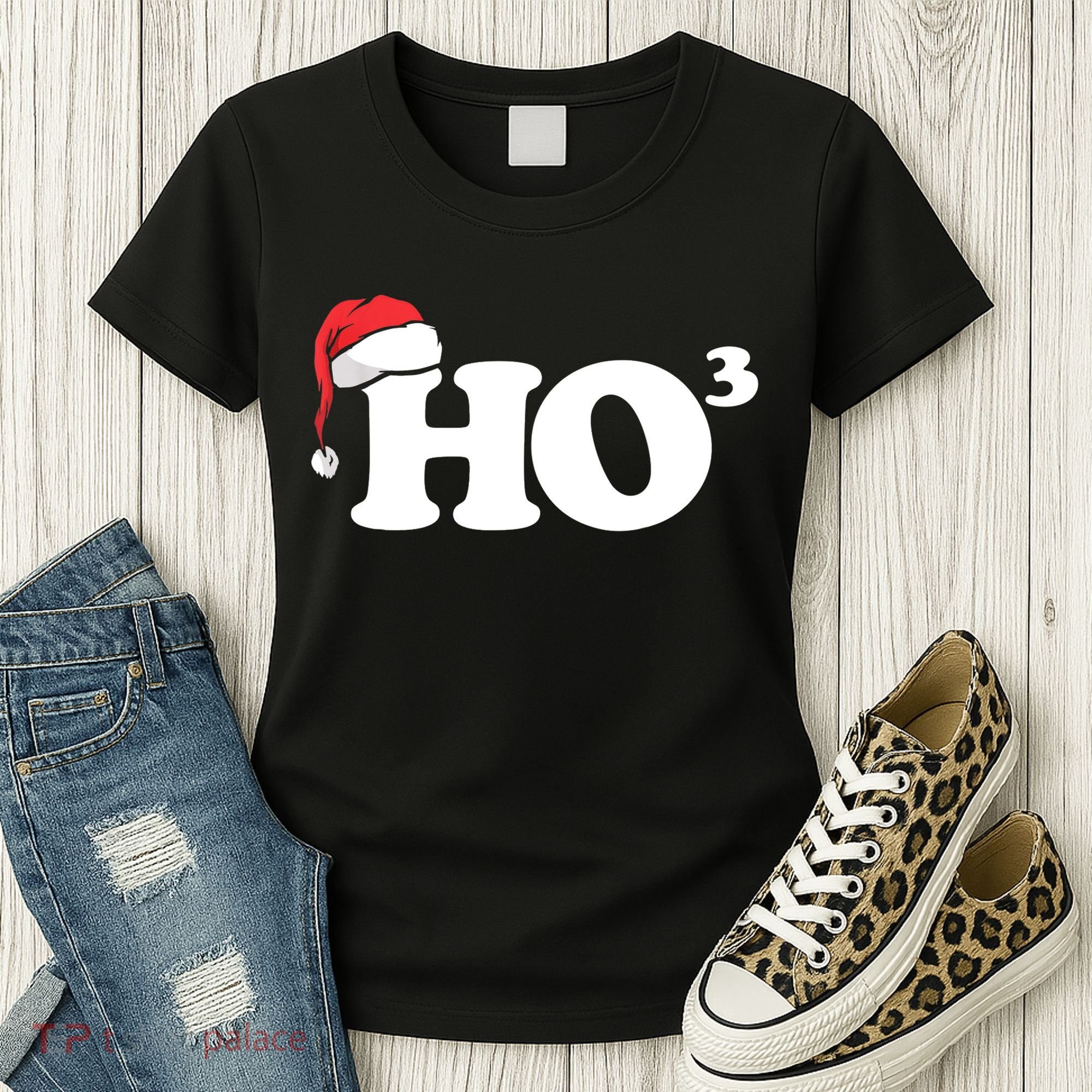 Ho Cubbed Funny Ho To The Power Three Ho Ho Ho Christmas TShirt Women's T-Shirt