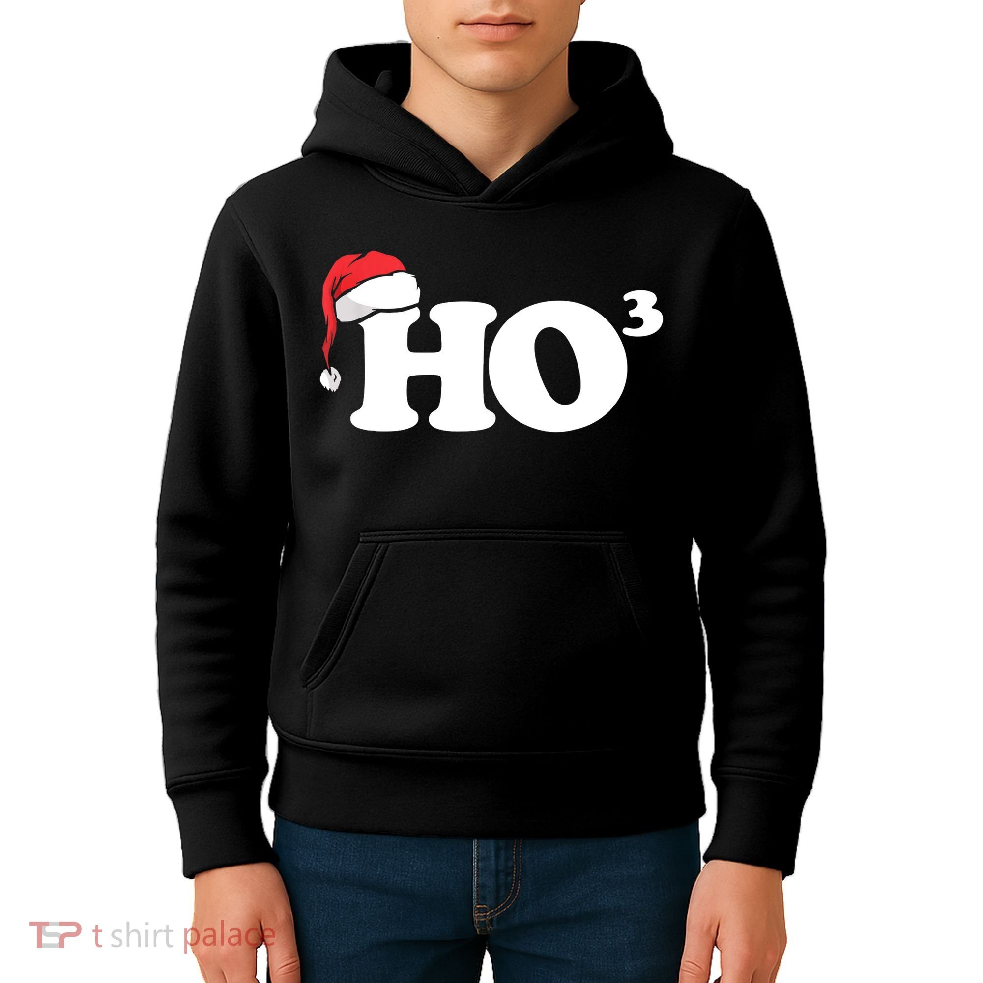 Ho Cubbed Funny Ho To The Power Three Ho Ho Ho Christmas TShirt Kids Hoodie