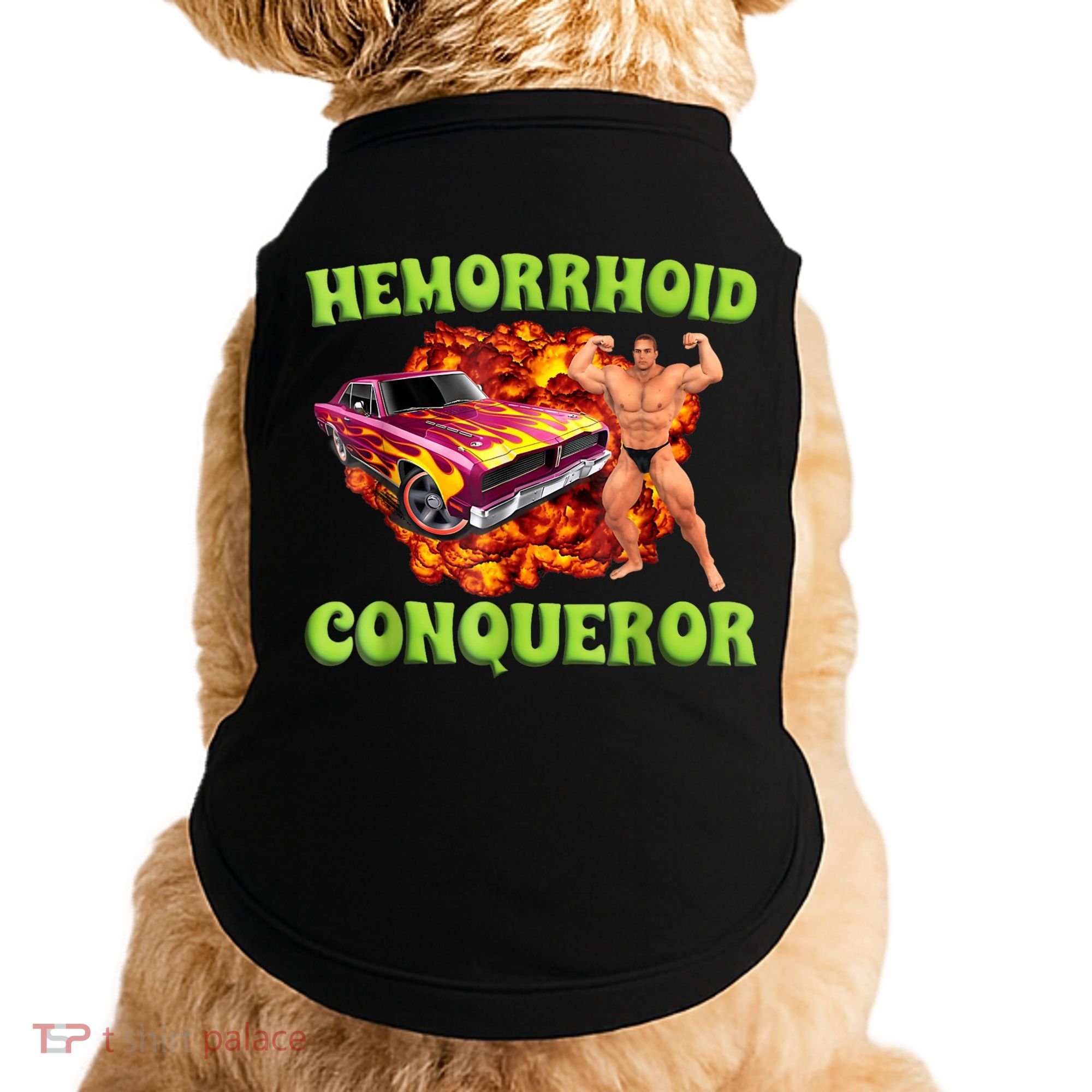 Hemorrhoid Conqueror Funny Oddly Specific Dank Meme Doggie Tank