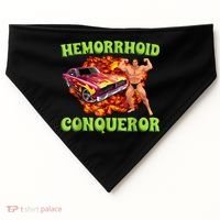 Hemorrhoid Conqueror Funny Oddly Specific Dank Meme USA-Made Doggie Bandana thumb 0