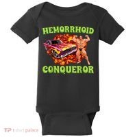 Hemorrhoid Conqueror Funny Oddly Specific Dank Meme Baby Bodysuit thumb 0