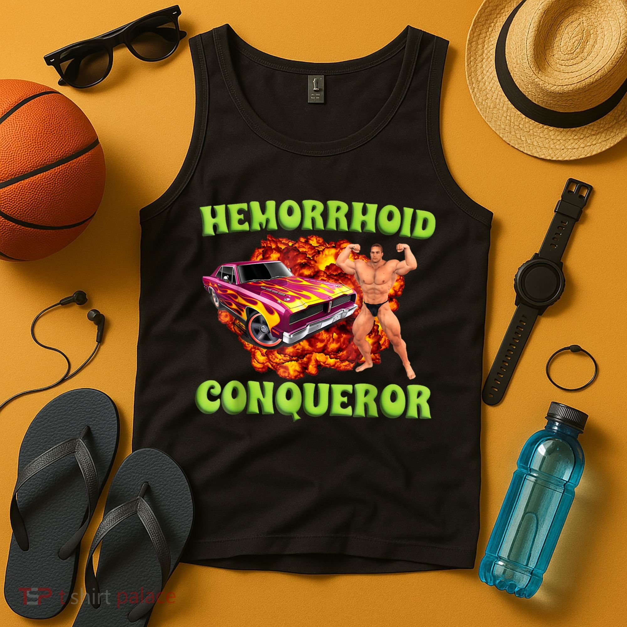 Hemorrhoid Conqueror Funny Oddly Specific Dank Meme Tank Top