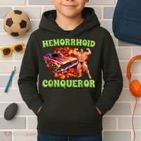 Hemorrhoid Conqueror Funny Oddly Specific Dank Meme Kids Hoodie thumb 2