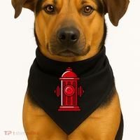 Halloween Costume Fire Hydrant funny simple safety USA-Made Doggie Bandana thumb 1