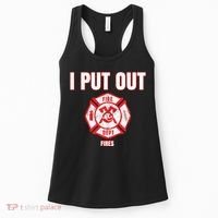 Halloween Costume Funny Firefighter I Put Out Fires Firemen Women's Tank Top thumb 0