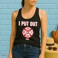 Halloween Costume Funny Firefighter I Put Out Fires Firemen Women's Tank Top thumb 2