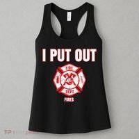 Halloween Costume Funny Firefighter I Put Out Fires Firemen Women's Tank Top thumb 3