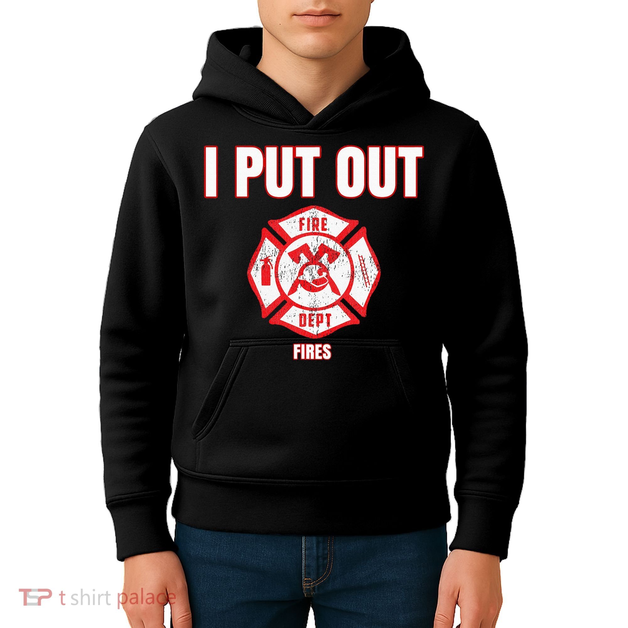 Halloween Costume Funny Firefighter I Put Out Fires Firemen Kids Hoodie