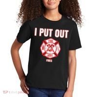 Halloween Costume Funny Firefighter I Put Out Fires Firemen Kids T-Shirt thumb 2