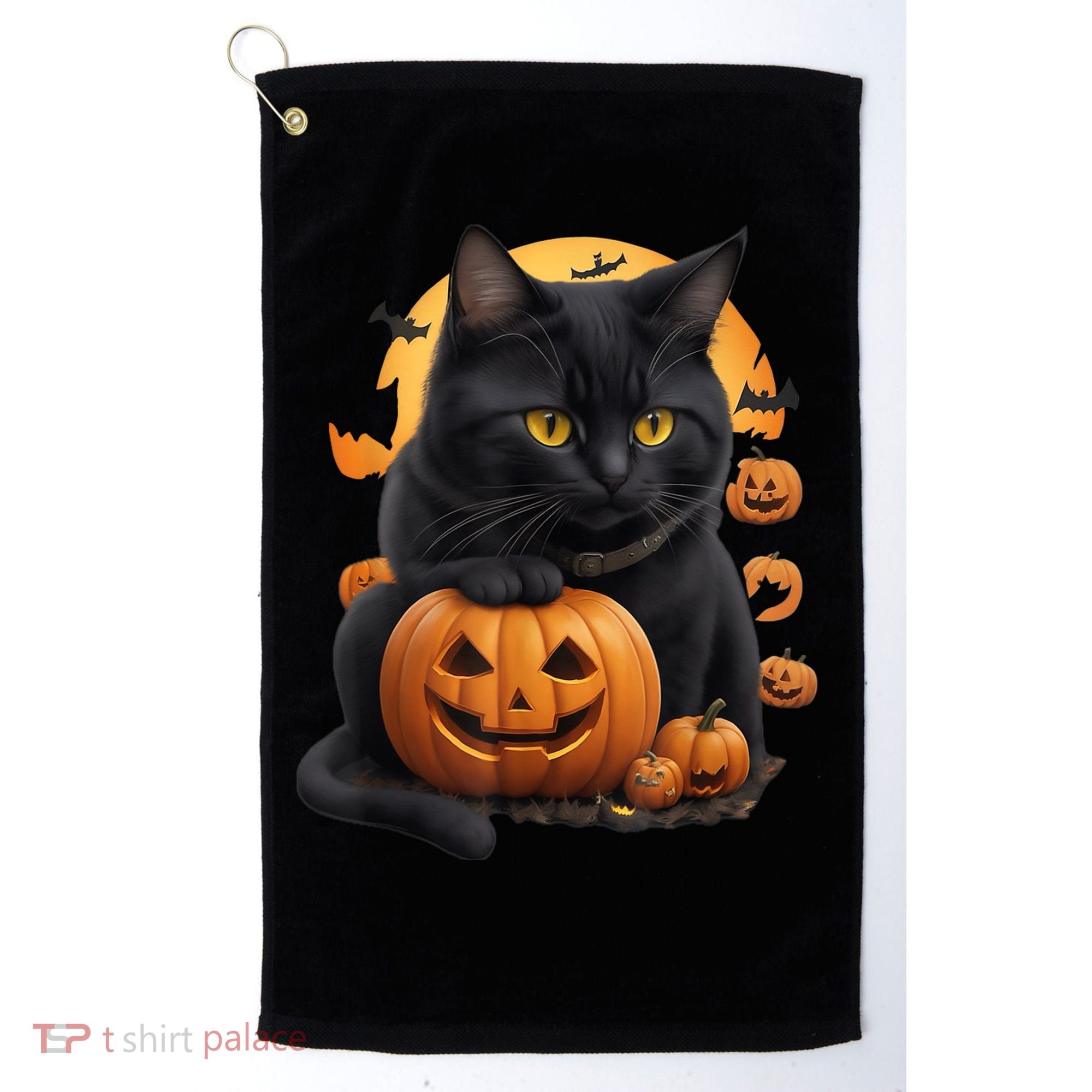 Halloween Cats Funny Cat Halloween Golf Towel