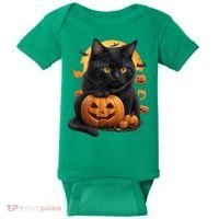 Halloween Cats Funny Cat Halloween Baby Bodysuit thumb 0