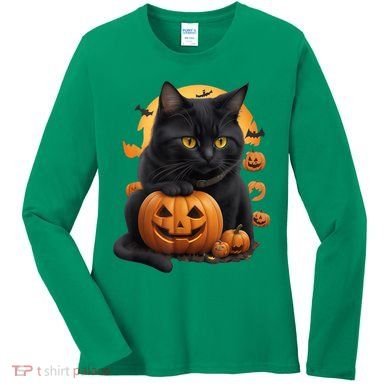 Halloween Cats Funny Cat Halloween Women's Long Sleeve Shirt