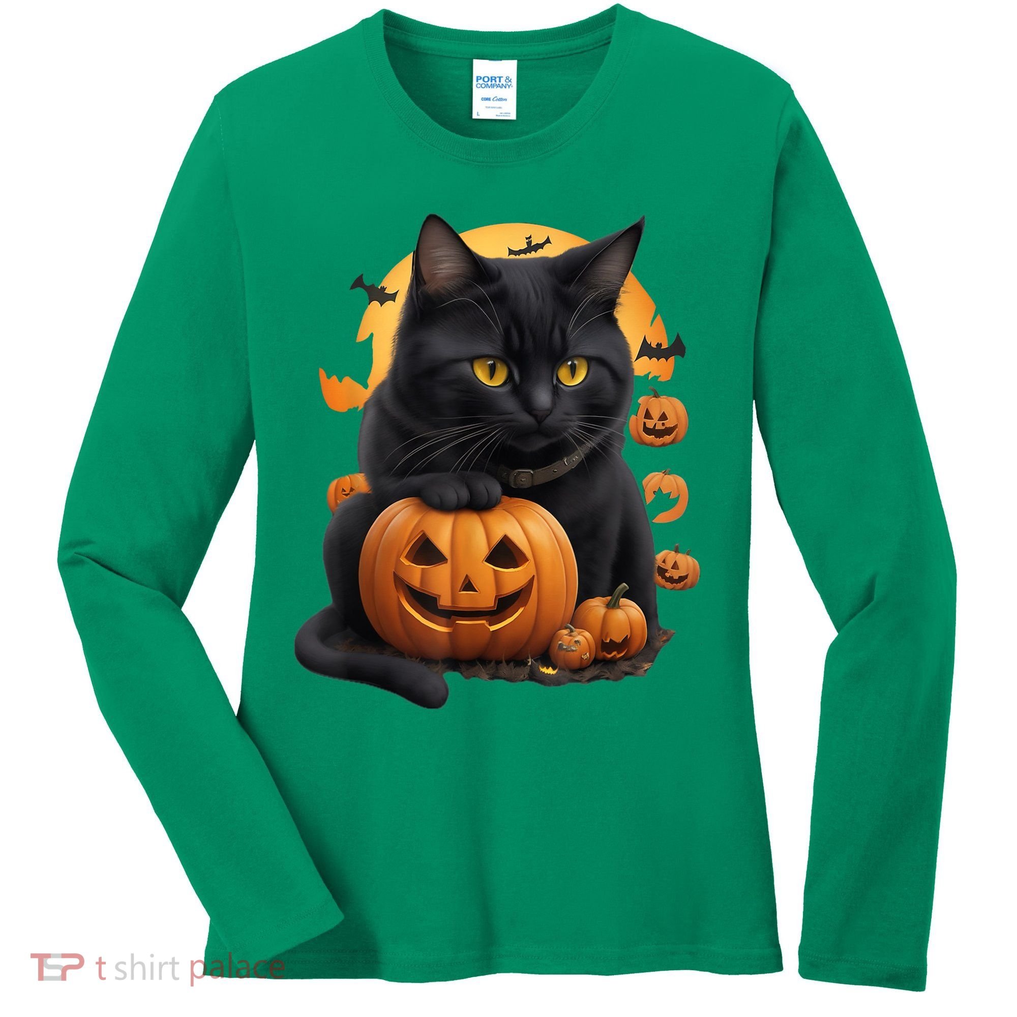Halloween Cats Funny Cat Halloween Women's Long Sleeve Shirt