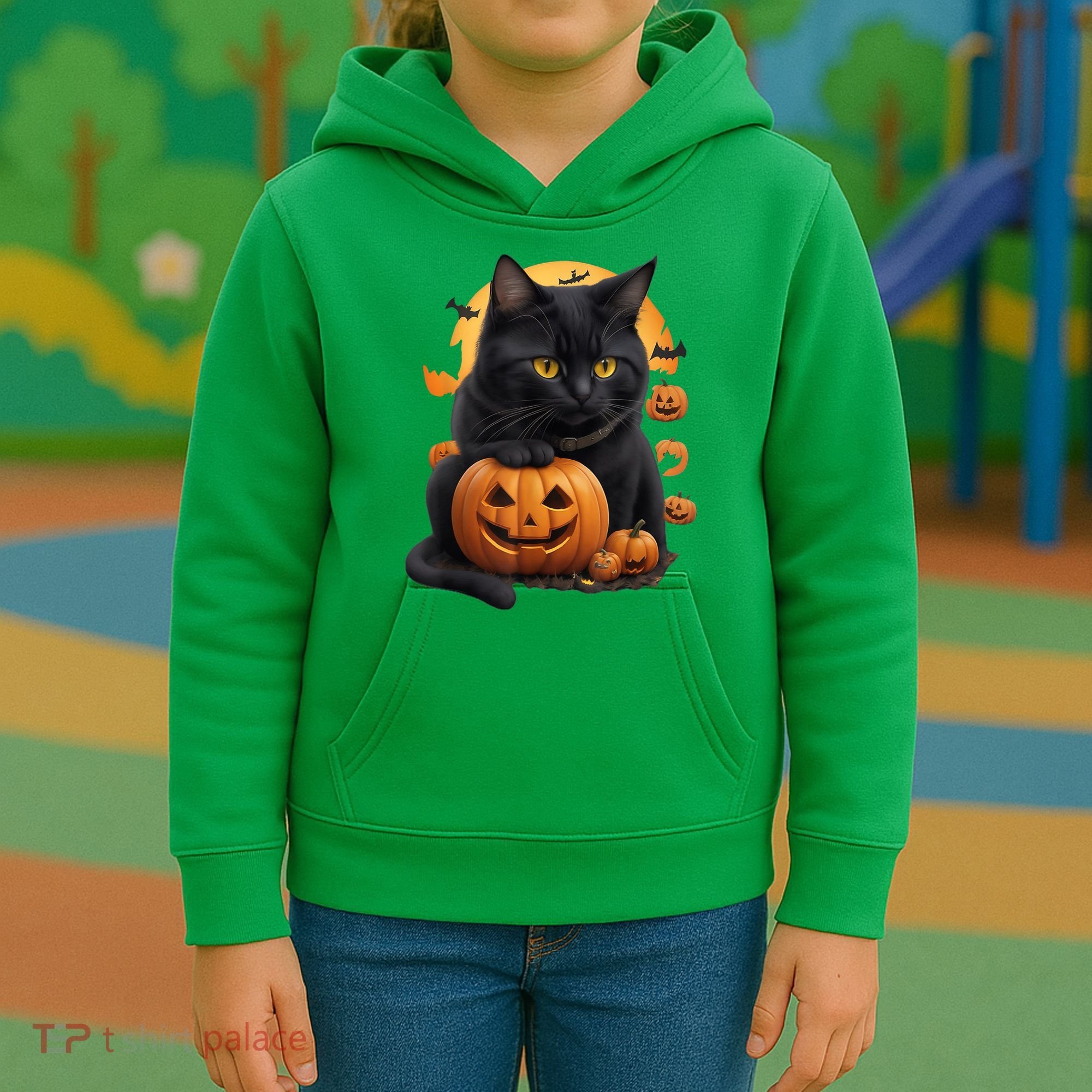 Halloween Cats Funny Cat Halloween Kids Hoodie