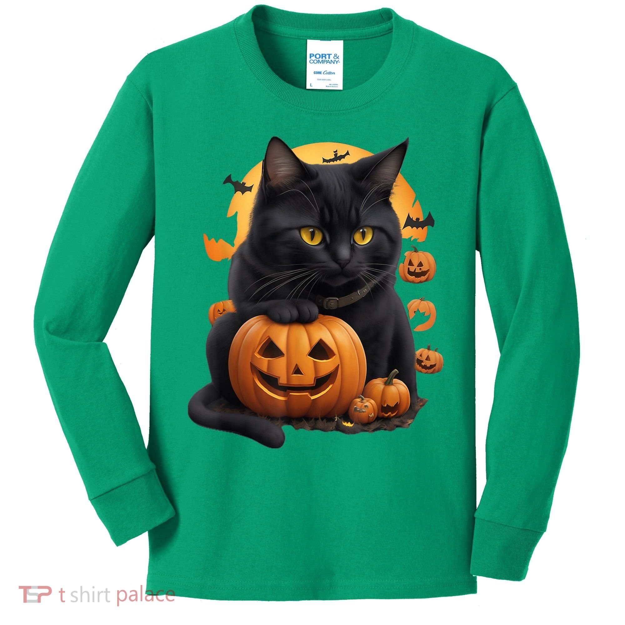 Halloween Cats Funny Cat Halloween Kids Long Sleeve Shirt
