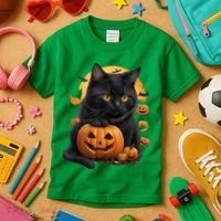 Halloween Cats Funny Cat Halloween Kids T-Shirt thumb 3