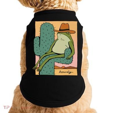 Howdy Cactus Frog Hat Meme Cute Doggie Tank