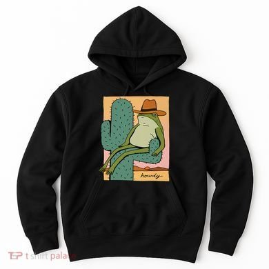 Howdy Cactus Frog Hat Meme Cute Hoodie
