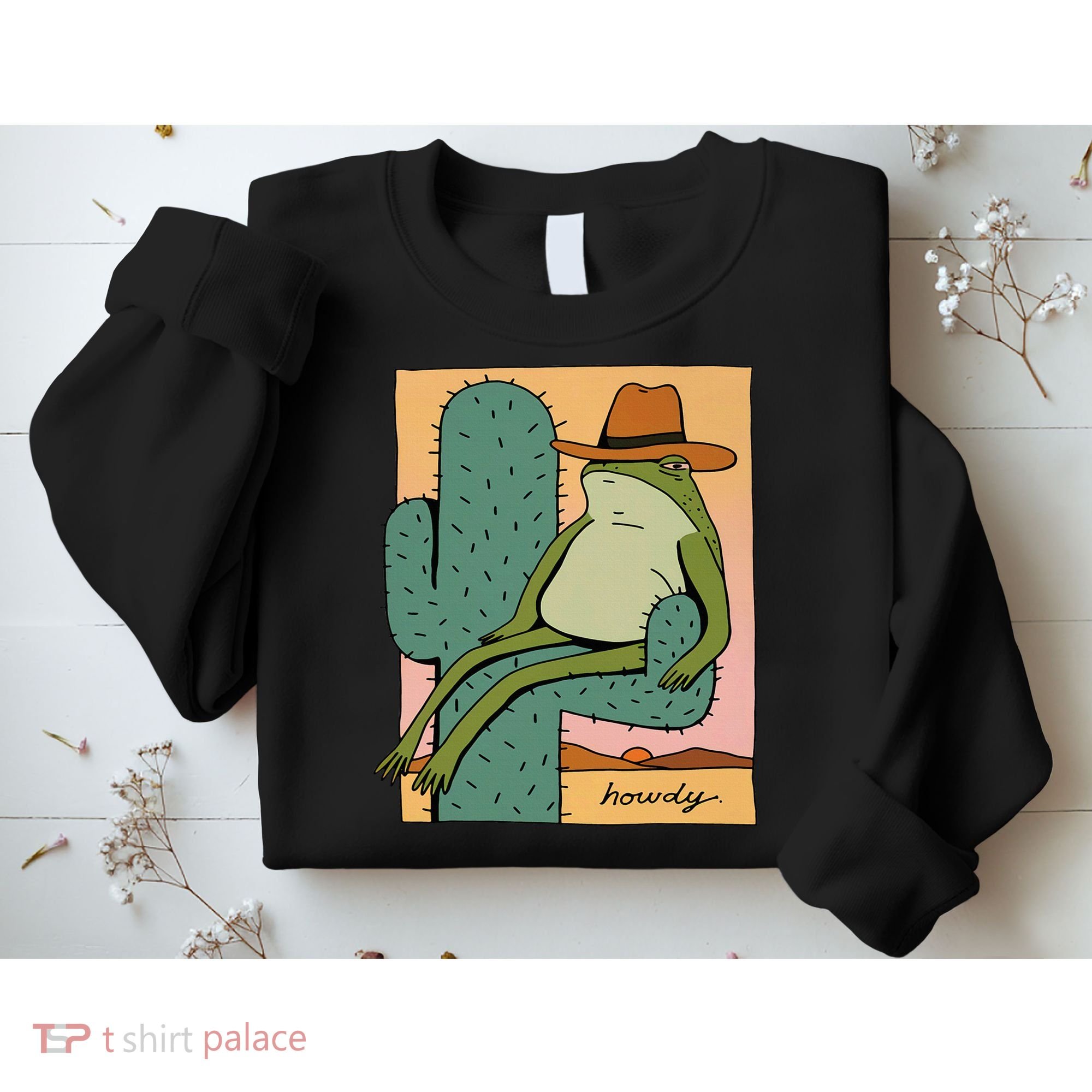 Howdy Cactus Frog Hat Meme Cute Sweatshirt