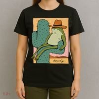 Howdy Cactus Frog Hat Meme Cute T-Shirt thumb 4