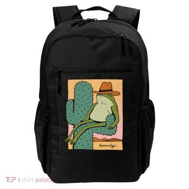 Howdy Cactus Frog Hat Meme Cute Backpack