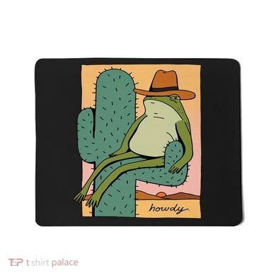 Howdy Cactus Frog Hat Meme Cute Mousepad