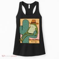 Howdy Cactus Frog Hat Meme Cute Women's Tank Top thumb 0