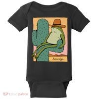 Howdy Cactus Frog Hat Meme Cute Baby Bodysuit thumb 0