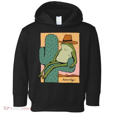 Howdy Cactus Frog Hat Meme Cute Toddler Hoodie