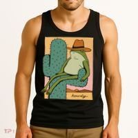 Howdy Cactus Frog Hat Meme Cute Tank Top thumb 3